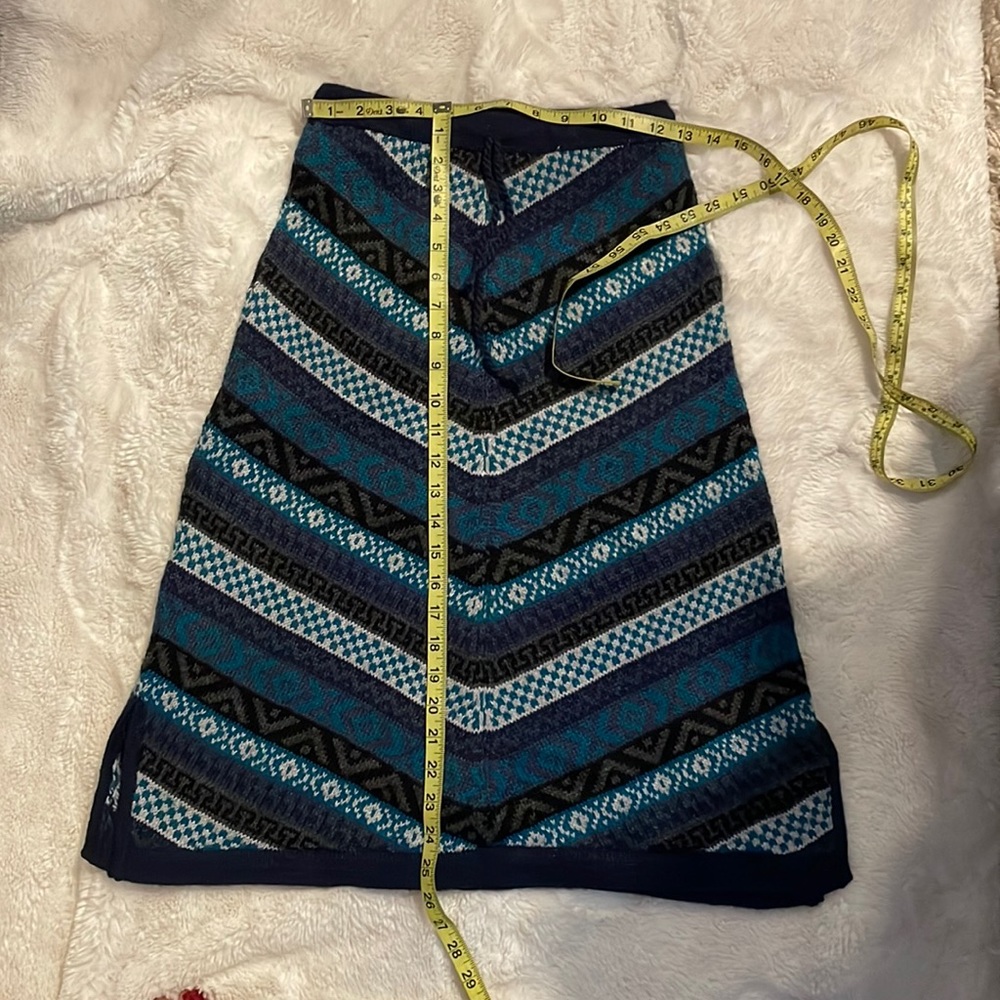 NWOT Estirpe Inca Alpaca knit diagonal print A line skirt